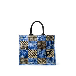 Adire patch Bag - Dugo, Afrocentric, Handmade, Ankara, Adire, Aso-oke