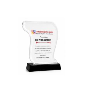 Acrylic Award — custom engraved acrylic award for corporate recognition and awards in Nigeria