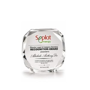 Crystal Paper Weight — custom engraved crystal paperweight for corporate recognition and awards in Nigeria