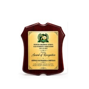Wooden Award — custom engraved wooden award for corporate recognition and awards in Nigeria