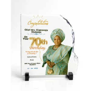 Turn a treasured photo into art with our Photo Rock crystal. Your image is precision laser-etched inside solid optical crystal, creating a stunning 3D keepsake that stands out as a personalised gift, anniversary present or recognition award. Each photo rock is made to order from your supplied image and can include engraved text. Beautifully packaged and shipped safely across Nigeria. Create a lasting memory with Dugo!